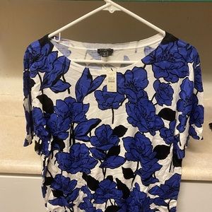 Talbots blue floral top Sz 1x NWT